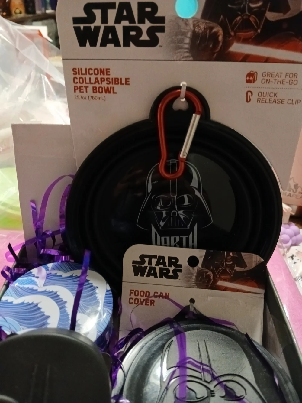 Star Wars Black Darth Vader Silicone Collapsible Pet Bowl Bundle